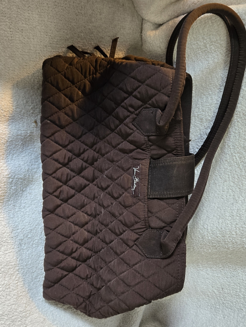 Vera Bradley Chocolate Brown Quilted Shoulder Tote